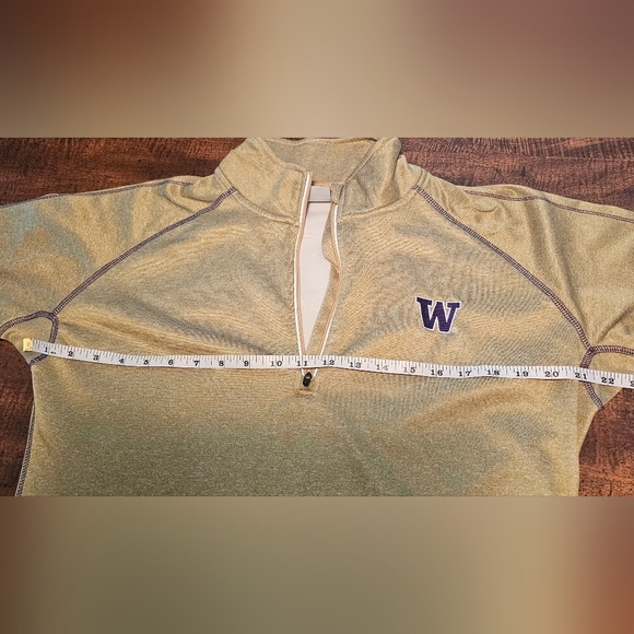 Knights Apparel Washington Huskies UW Purple Gold 1/4 Zip Thumb Hole Shirt Sz L - Picture 13 of 14